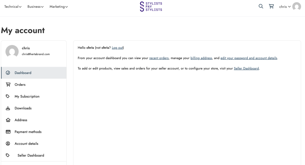 Stylists Pay Stylists Account Page - Steps to Set Up Stripe Connect