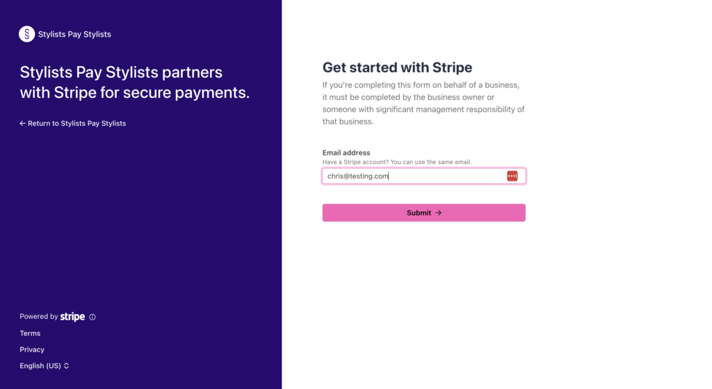 Stripe Connect Setup Screen - Steps to Set Up Stripe Connect