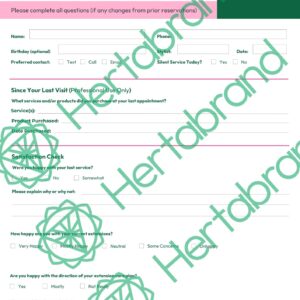 Hair Extensions Consultation Form — Returning Clients