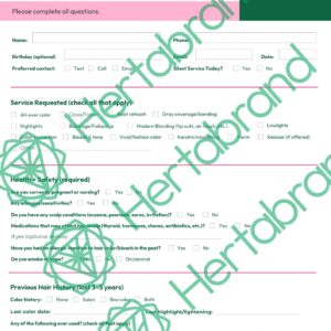 Chemical Service Consultation Form